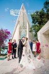 海外婚礼巴厘岛水之教堂花瓣雨仪式
